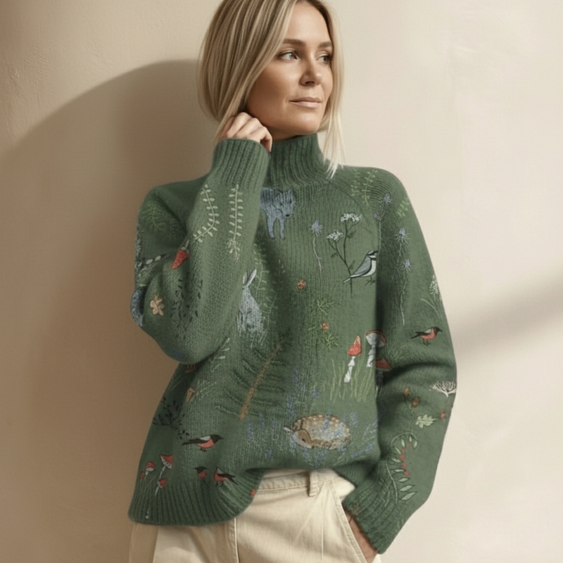 Zara | Warm Floral Turtleneck